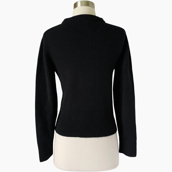 Vince Drop Shoulder Mock Neck Cashmere Sweater Black XXS - Picture 4 of 8